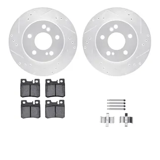 R1 Concepts WGYH1-63042 eLINE Rotor - Drilled & Slotted - Silver W/ Semi-Met Pads